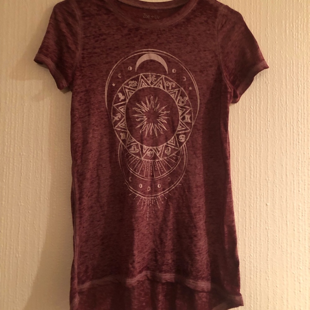 Women’s red horoscope zodiac shirt blouse top women’s small worn once